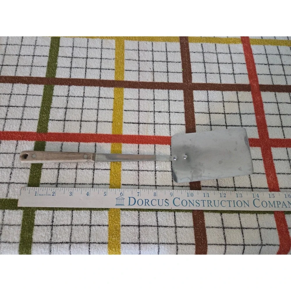 Vintage Maid of Honor Stainless Steel Spatula Wood Handle Wide Turner USA Made